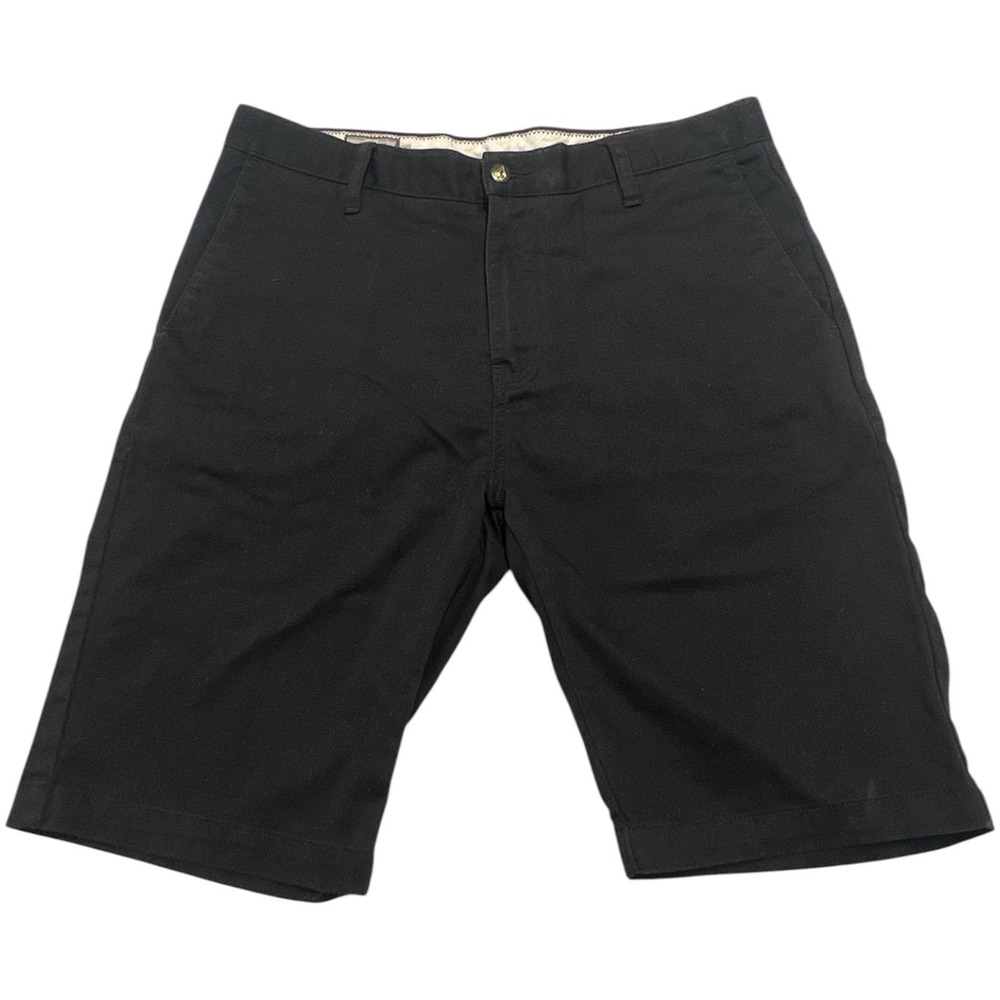 Volcom Corpo Class Black Chino Shorts Men's 33 Logo 11" Skater Surf Casual